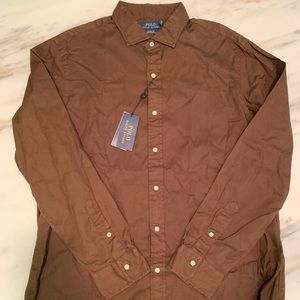 NEW Polo Ralph Lauren Mens Shirt XL Brown Classic